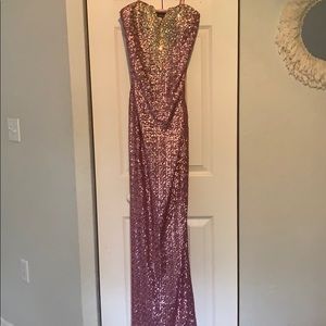 Pink sequin and Jewel encrusted prom dress